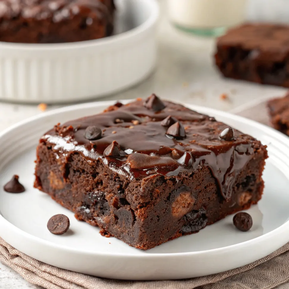 Delicioso Brownie de Chocolate Casero con textura perfecta, listo para disfrutar