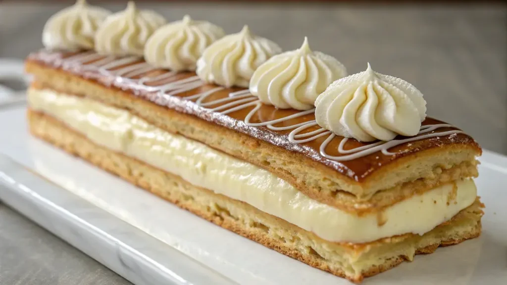 Gâteau éclair facile moelleux avec glaçage au chocolat et garniture crémeuse