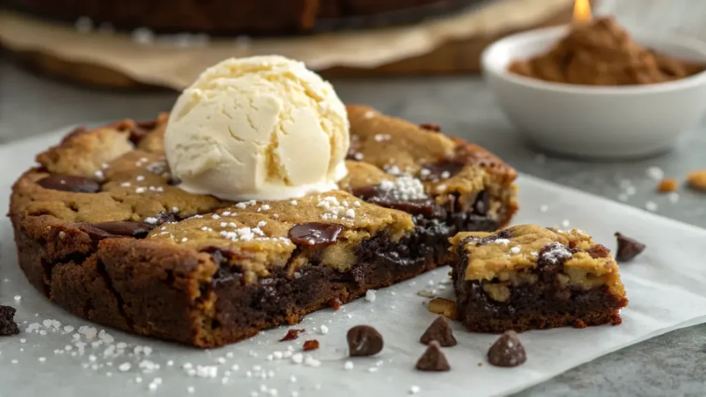 Carrés de Recette Brookie Gourmand avec brownie fondant et cookie croquant