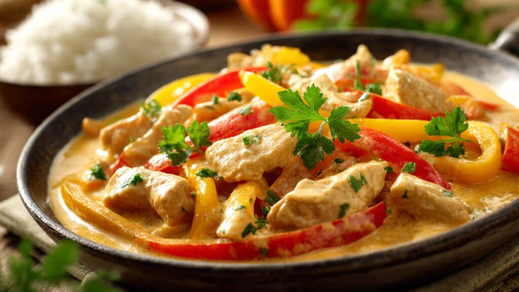 Hähnchen-Geschnetzeltes mit Paprika-Sahne-Sauce – Cremig, würzig & super einfach