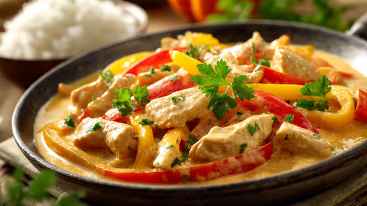 Hähnchen-Geschnetzeltes mit Paprika-Sahne-Sauce – Cremig, würzig & super einfach