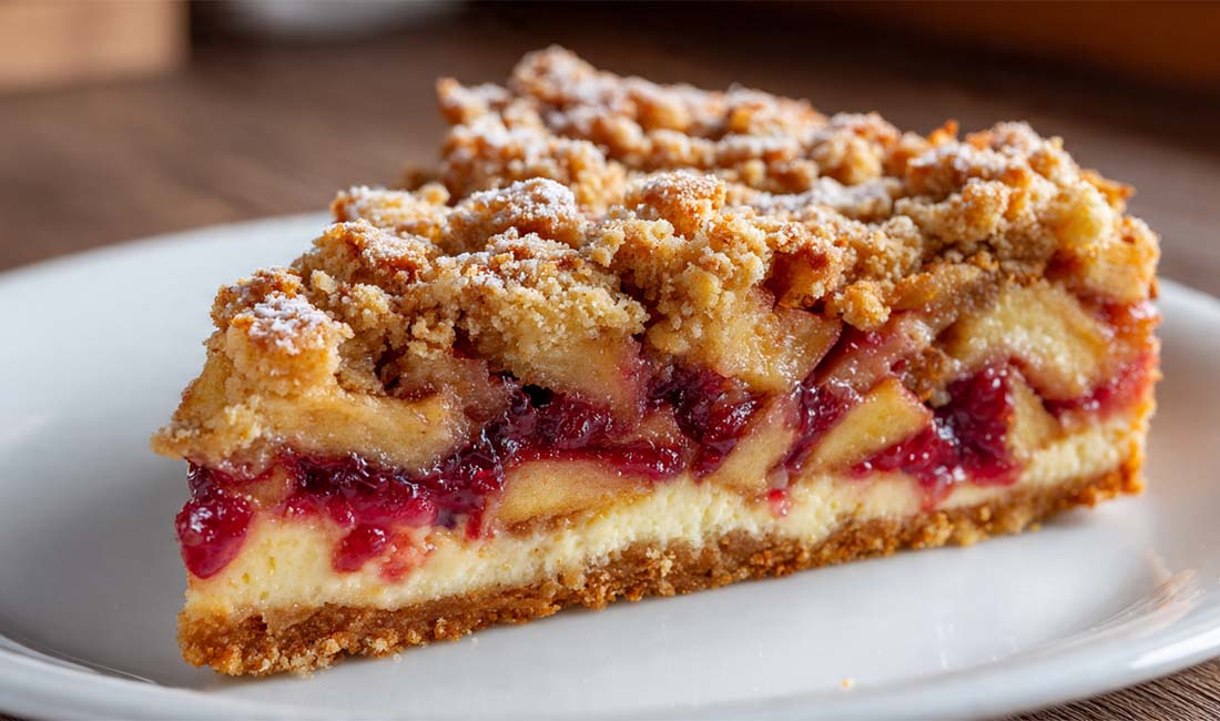 Prassel-Bauerntorte mit zweierlei Kompott – Knusprig, fruchtig und einfach unwiderstehlich