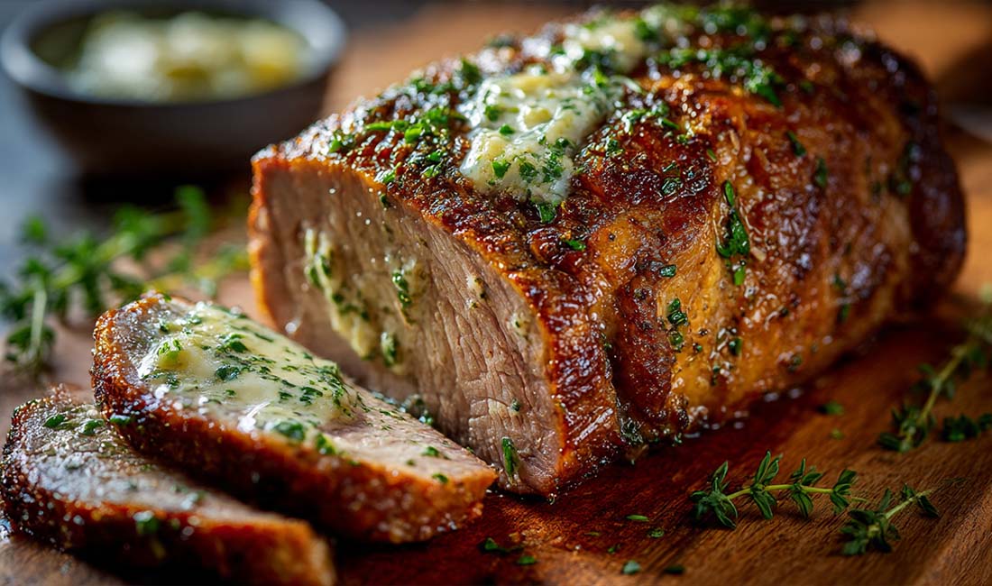 Knoblauch Butter Kräuterbraten – Saftig, Aromatisch und Einfach