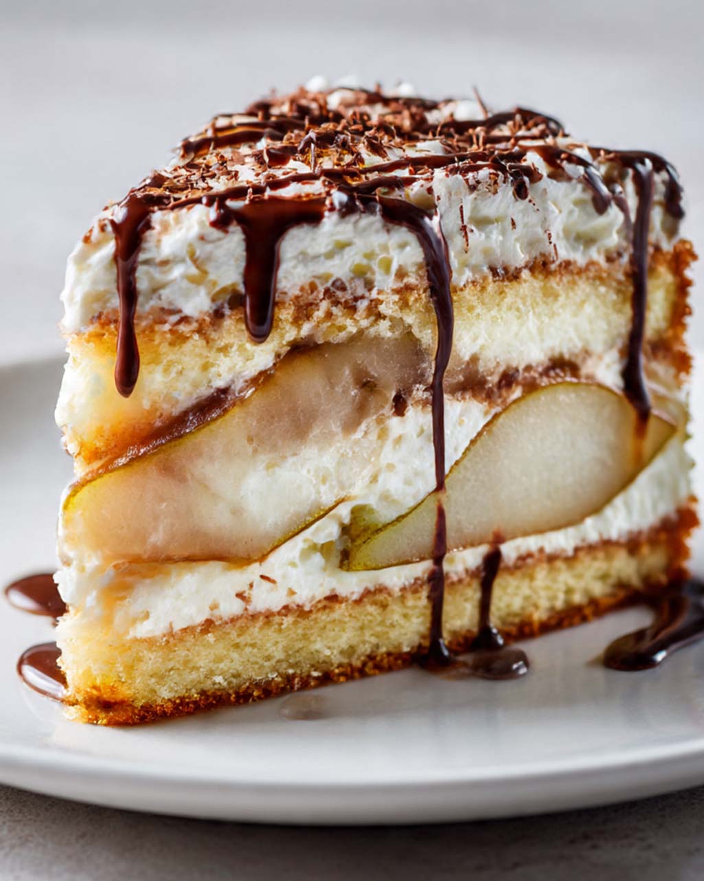 Alle Zutaten für die Birne-Helene Torte: Birnen, Eier, Butter, Zucker, Mehl, Schlagsahne, Frischkäse und Schokolade