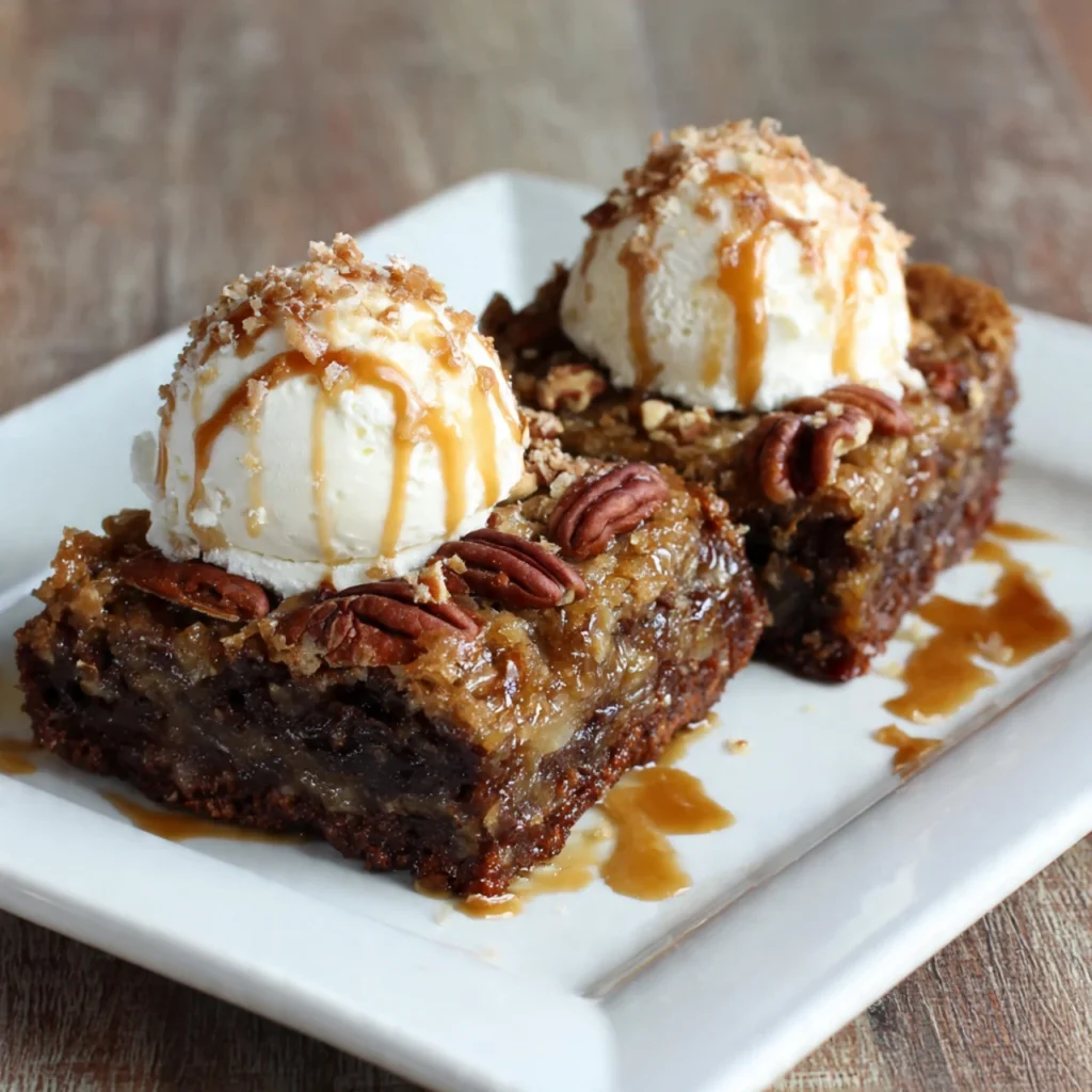 Deutsche Schokoladen-Pekannuss-Brownies Saftig, nussig und intensiv schokoladig