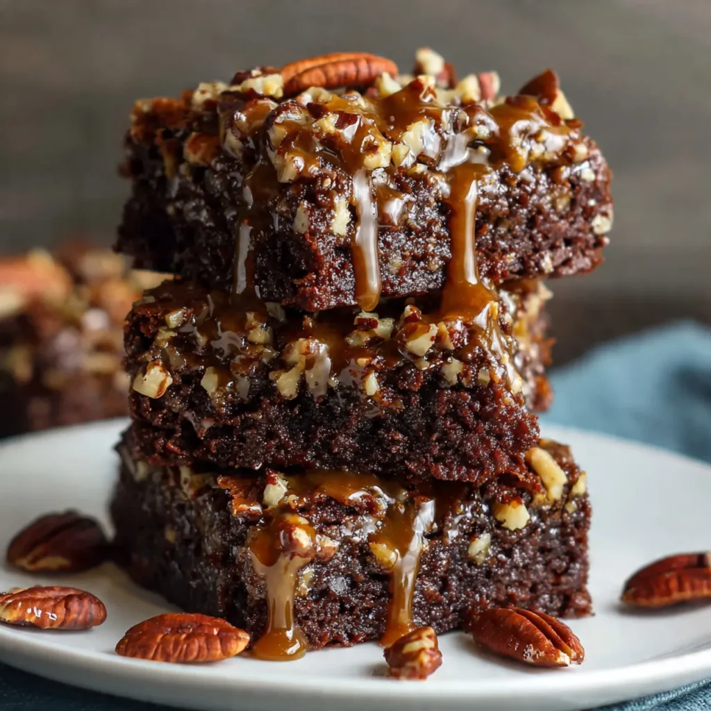 Deutsche Schokoladen-Pekannuss-Brownies Saftig, nussig und intensiv schokoladig