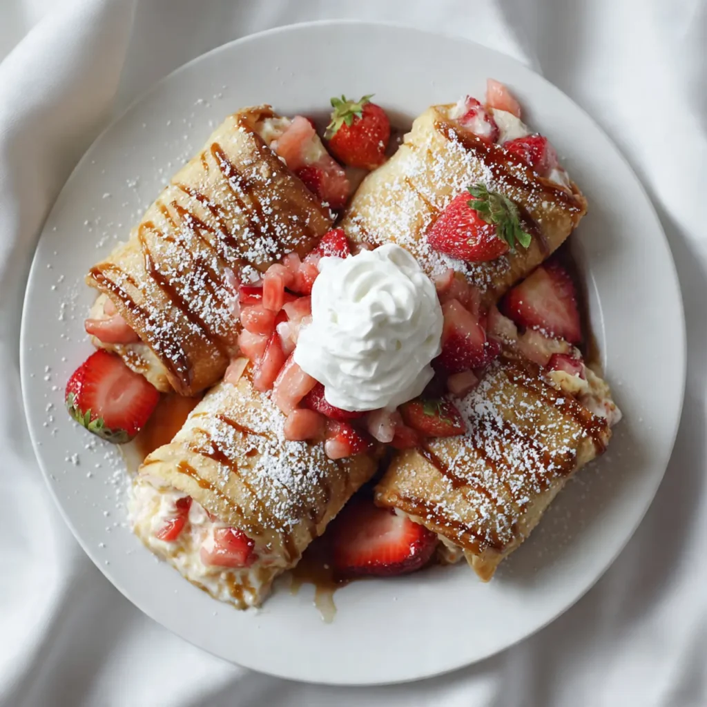 Erdbeer-Käsekuchen-Chimichangas Knuspriges Dessert mit cremiger Füllung