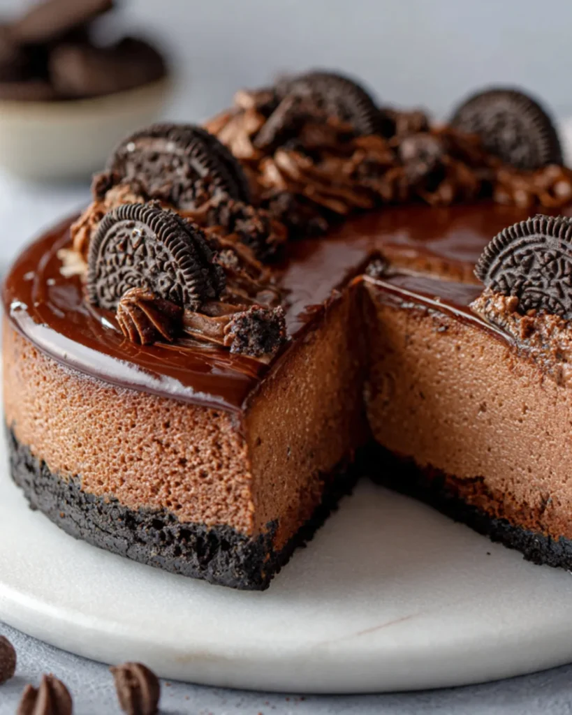 Schokoladen-Käsekuchen mit Keksboden Cremiger Genuss mit knuspriger Basis